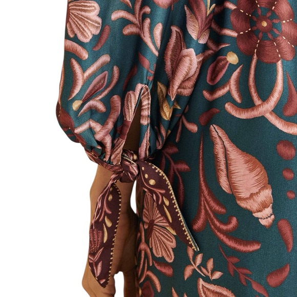 Farm Rio Teal Seashell maxi dress NWT - Picture 6 of 11